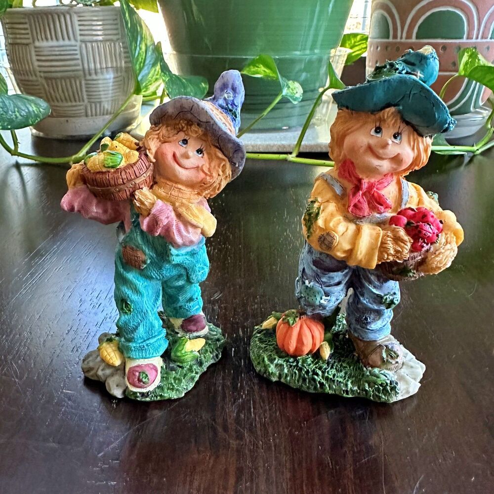 Scarecrow Holiday Autumn Figurines Country Thanksgiving Halloween Cottagecore